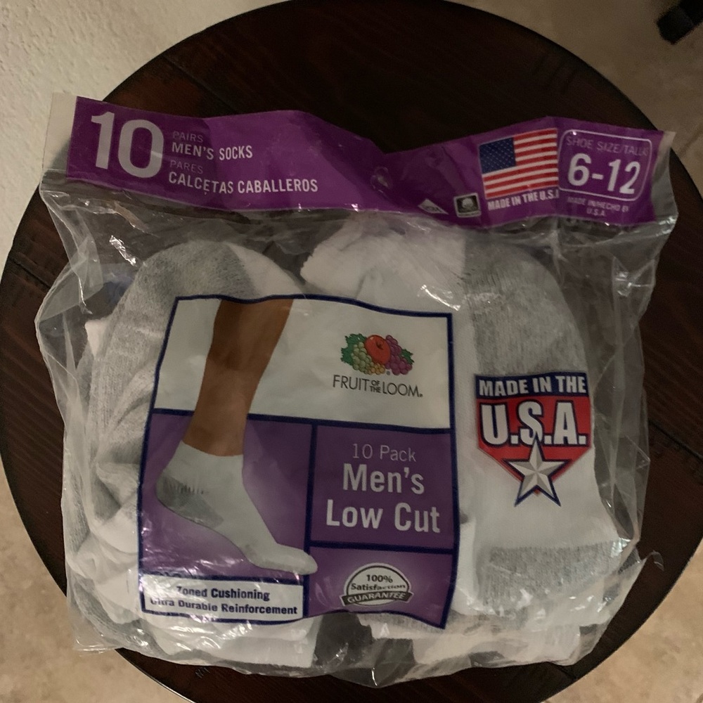 Fruit of the Loom Men’s Low Cut Socks
